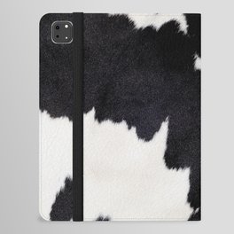 Black and white spotty cow faux fur iPad Folio Case