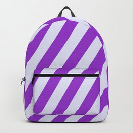 [ Thumbnail: Lavender and Dark Orchid Colored Striped/Lined Pattern Backpack ]