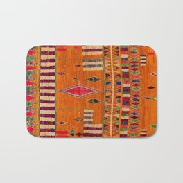 Orange Traditional Moroccan Design Bath Mat