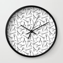 Scribble Scissors // White Wall Clock