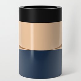 Abstract Geometric Shapes 21 in Terracotta and Navy Blue (Moon phases) Can Cooler
