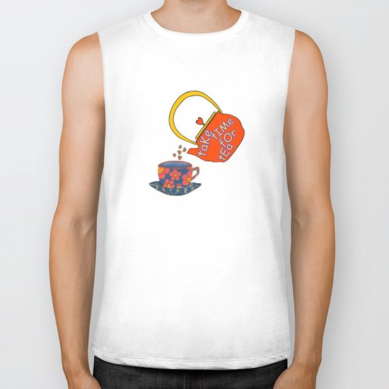 Take Time For Tea Biker Tank