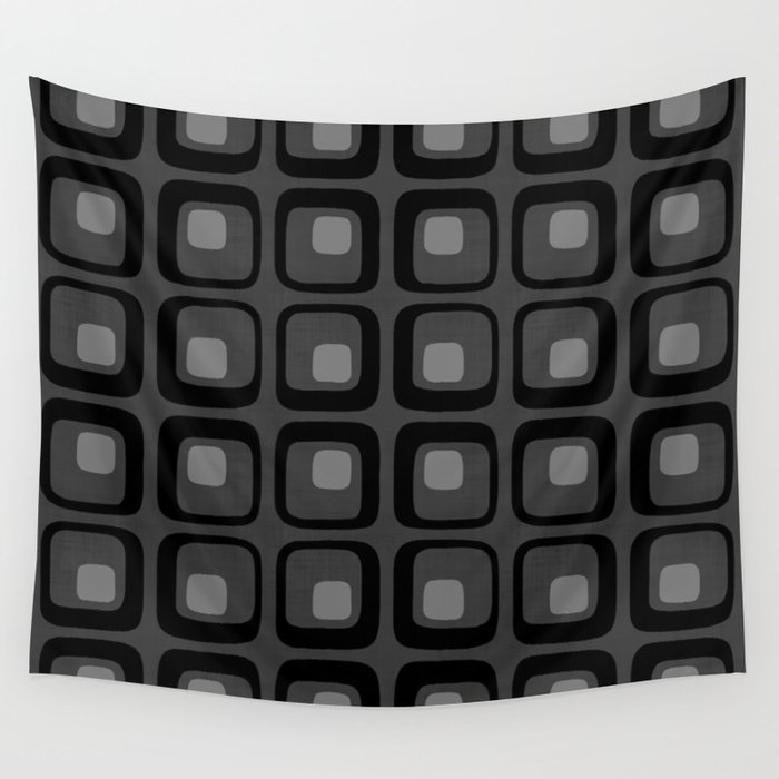 60s Grayscale Mod Wall Tapestry