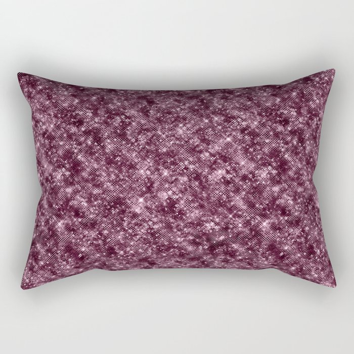 Burgundy Sparkly Glitter Rectangular Pillow