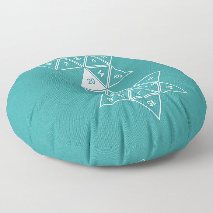 Teal Unrolled D20 Floor Pillow