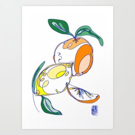Orange & Lemon Citrus Art Art Print