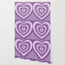 Hypnotic Purple Hearts Wallpaper