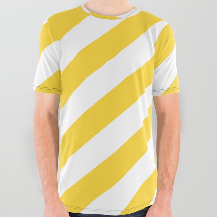 Stripes Deep Yellow All Over Graphic Tee