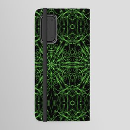 Liquid Light Series 11 ~ Green Abstract Fractal Pattern Android Wallet Case