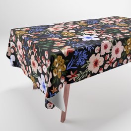 Simple colorful flowery meadow dark Tablecloth