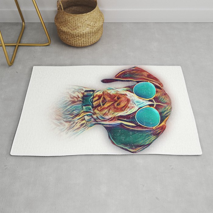German Shorthaired Pointer Colorful Neon Dog Sunglasses Rug By