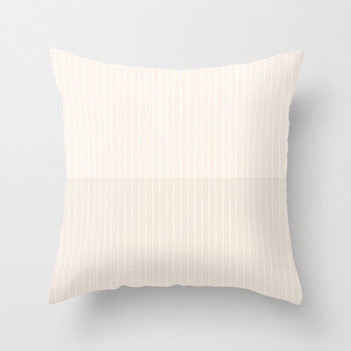 Color Block Lines IX Subtle Off White Throw Pillow