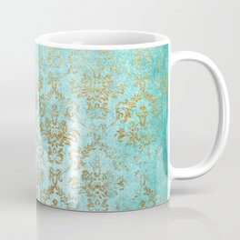 Mermaid Gold Aqua Seafoam Damask Coffee Mug