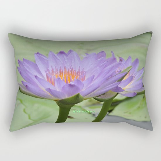 Blue Water Lilies in Hangzhou Rectangular Pillow