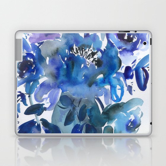 blue stillife: peony Laptop & iPad Skin