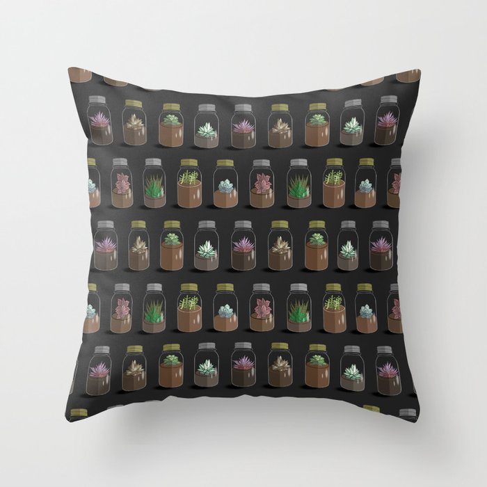 Tiny Terrariums Throw Pillow