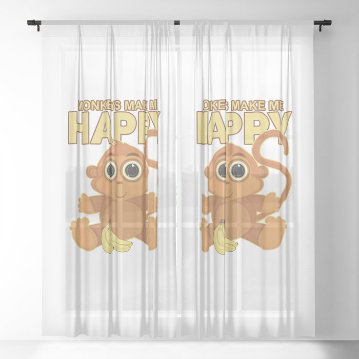 Monkeys Make Me Happy Sheer Curtain