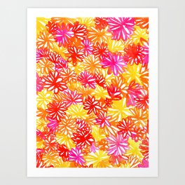 Floral Fields- Warm Colors  Art Print