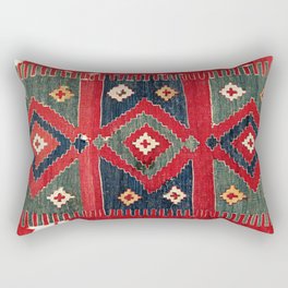 Yüncü  Antique Balikesir Turkish Kilim Print Rectangular Pillow