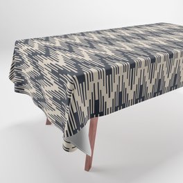 Light Beige and Blue Chevron Ripple Pattern 2021 Color of the Year Uptown Ecru & Classic Navy Tablecloth