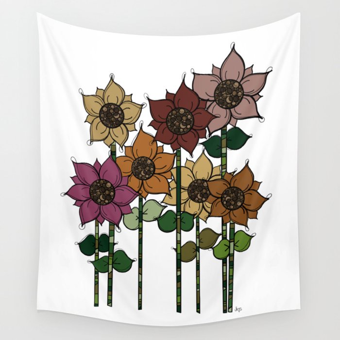 tall jewel sunflowers Wall Tapestry