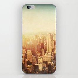 Vintage image of New York City Manhattan skyline at sunset.  iPhone Skin
