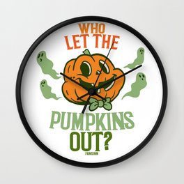 Who Let the Pumpkins out Wall Clock