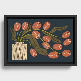 Spilling Red Tulips Framed Canvas