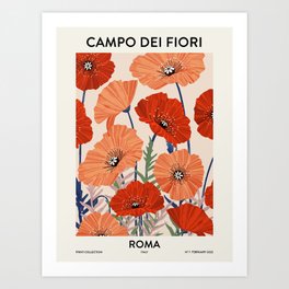 Flower market Rome inspiration Art Print