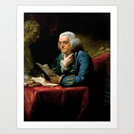Benjamin Franklin by David Martin, 1767 Art Print