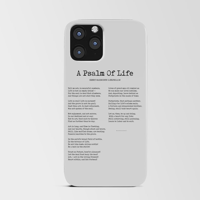 A Psalm Of Life - Henry Wadsworth Longfellow Poem - Literature - Typewriter Print 2 iPhone Card Case