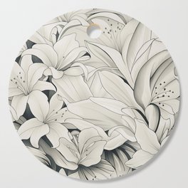 White Lilies Pattern  Cutting Board