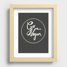 Go Vegan Grey Recessed Framed Print