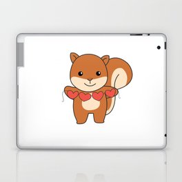 Squirrel Valentine's Day Cute Animals With Hearts Laptop Skin