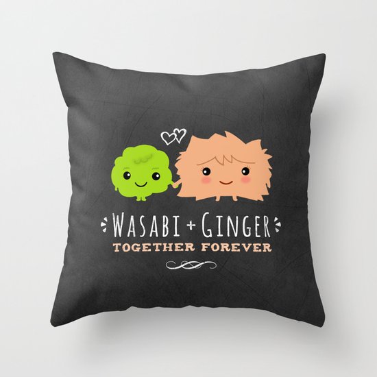Wasabi and Ginger Together Forever Throw Pillow