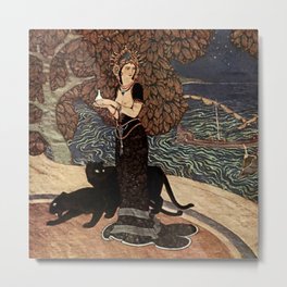 “Circe the Enchantress” by Edmund Dulac Metal Print | Circe, Painting, Panther, Fantasy, Orientalism, Fairies 