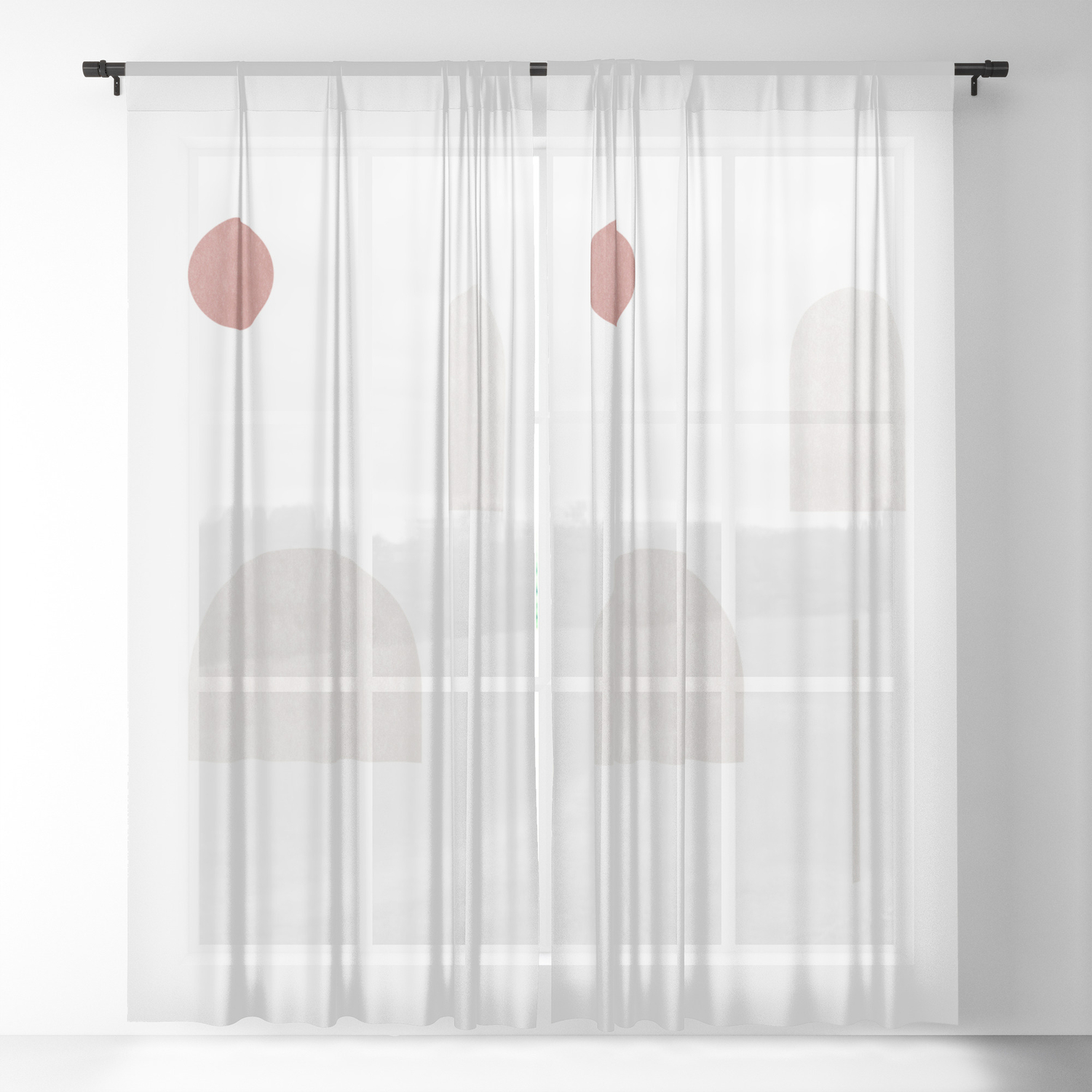 Abstact Geometric 06 Moroccan Boho Design Sheer Curtain By