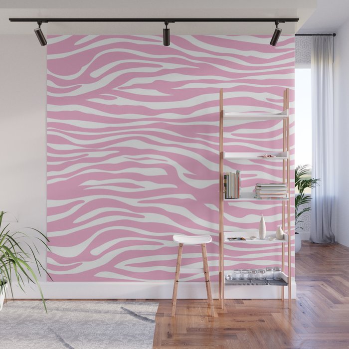 Pink Zebra Skin Wall Mural