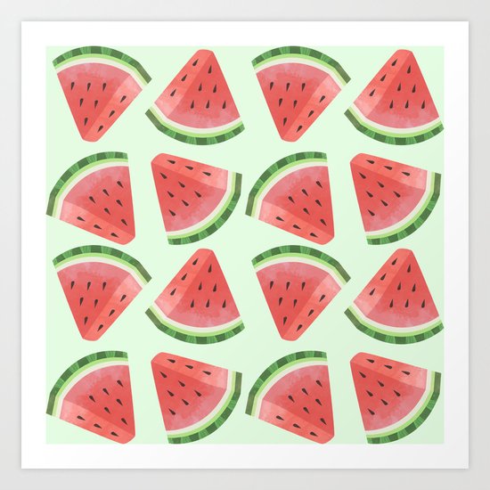 Watermelon pattern Art Print