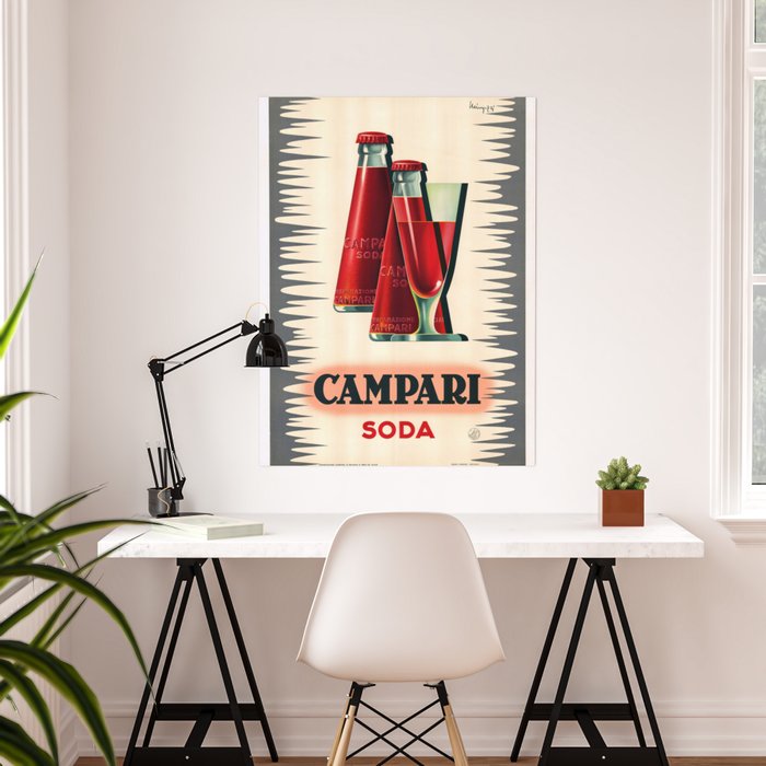 Campari Soda Vintage Wall Art Poster Print Great Home Vintage Decor 