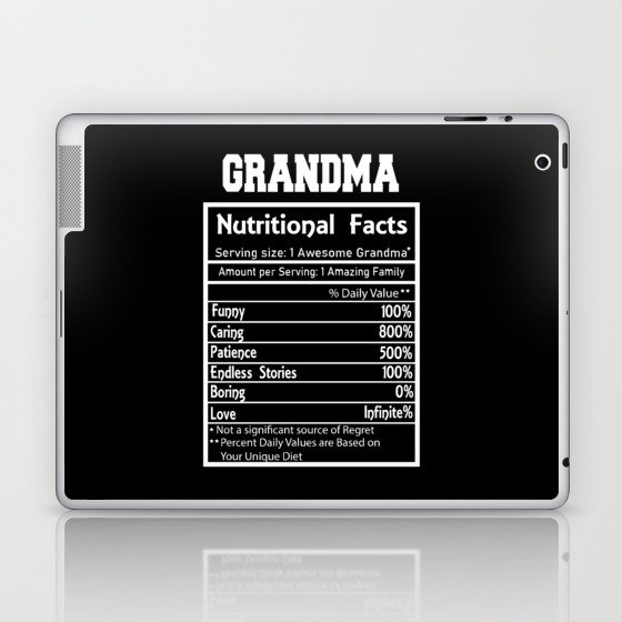 Grandma Nutritional Facts Funny Laptop & iPad Skin