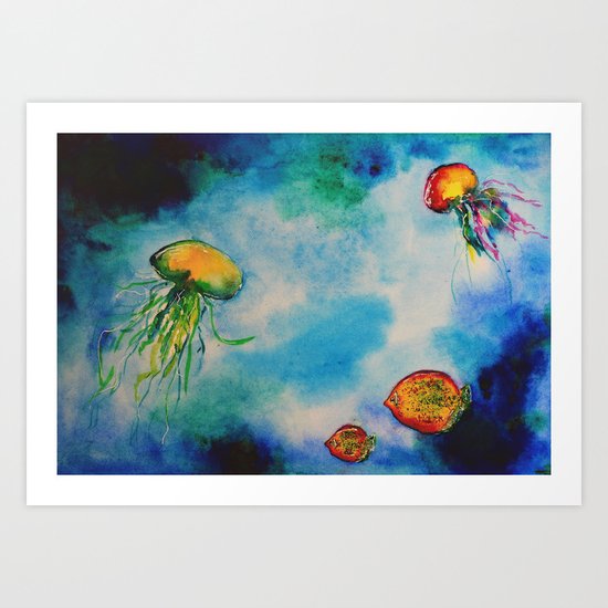Underwater life Art Print
