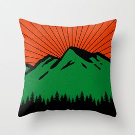 Vintage Zion National Park Utah Mountain Souvenir Retro 60s Throw Pillow