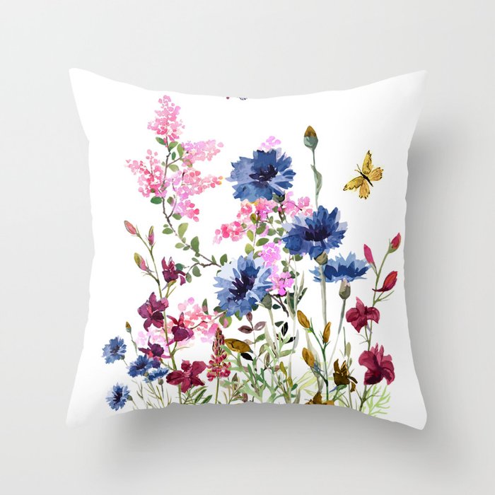 Wildflowers IV Throw Pillow