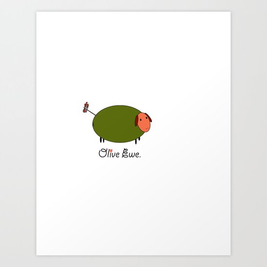 Olive Ewe. Art Print
