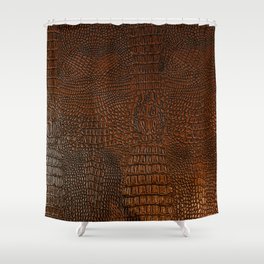 Brown leather texture Shower Curtain