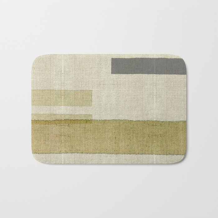 "Burlap Texture Natural Shades" Bath Mat