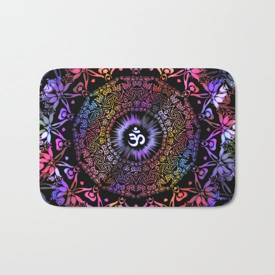 Dark Radiant Om Mandala Bath Mat