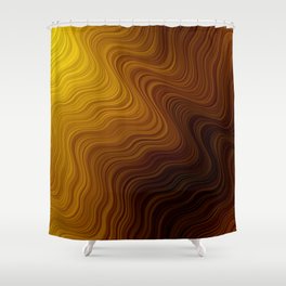 Dark Orange with curves. Colorful abstract illustration with gradient curves. Shower Curtain