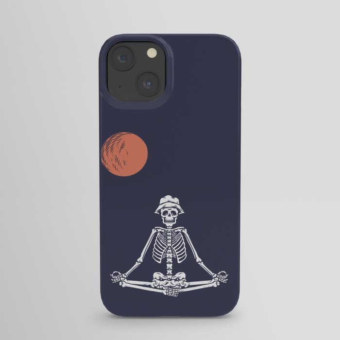 Relaxing Skeleton, hand drawing  illustration iPhone Case